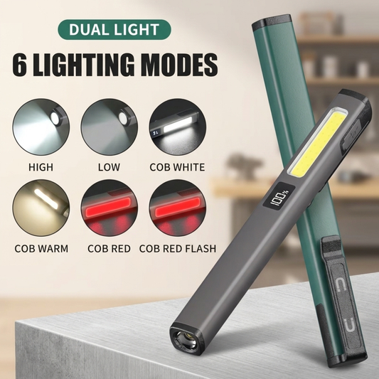 Rechargeable Portable COB LED Work Light Torch with LCD Display