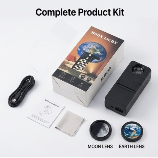 2-in-1 Moon & Earth LED Galaxy Projector Light for Bedroom