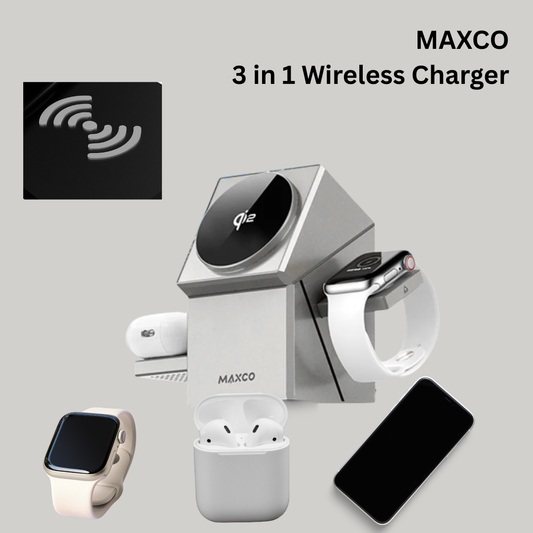 3-in-1 Magnetic Wireless Charging Station with Auto-Rotate