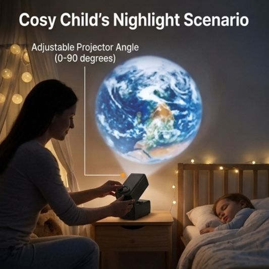 2-in-1 Moon & Earth LED Galaxy Projector Light for Bedroom